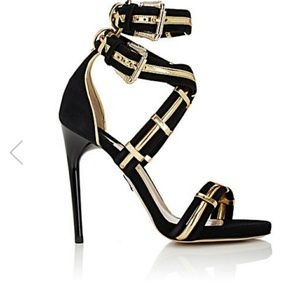 Paul Andrew high Heel block and gold color